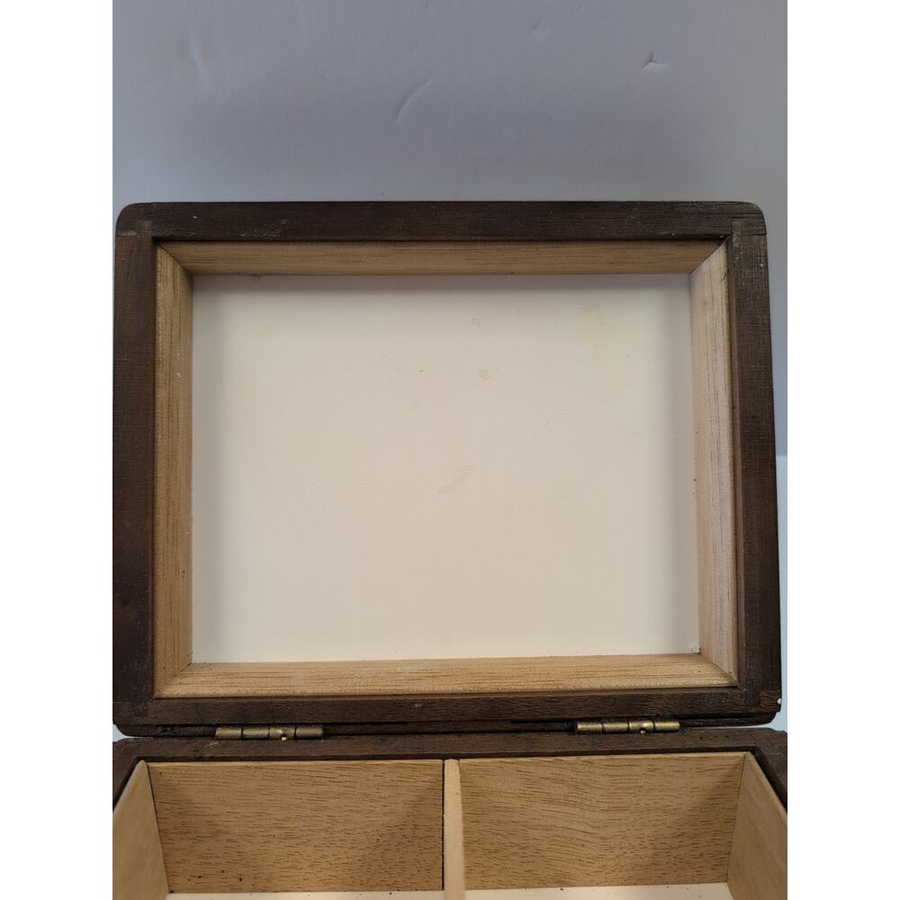 Vintage Decatur Indust. Deco Genuine Walnut Cigarette Humidor W/ Removable Divid - Picture 7 of 14